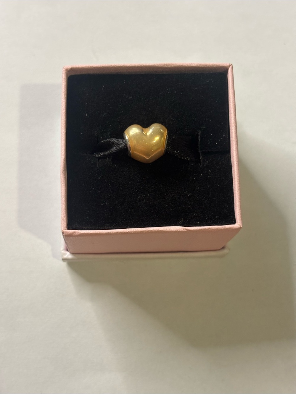 Authentic Pandora Sterling Silver Glittering Enamel Heart Charm